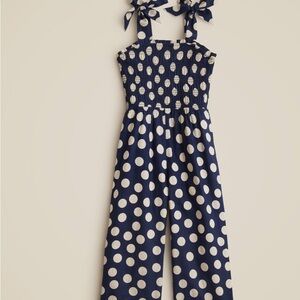 Crewcuts Blue and White Polka Dot Jumpsuit